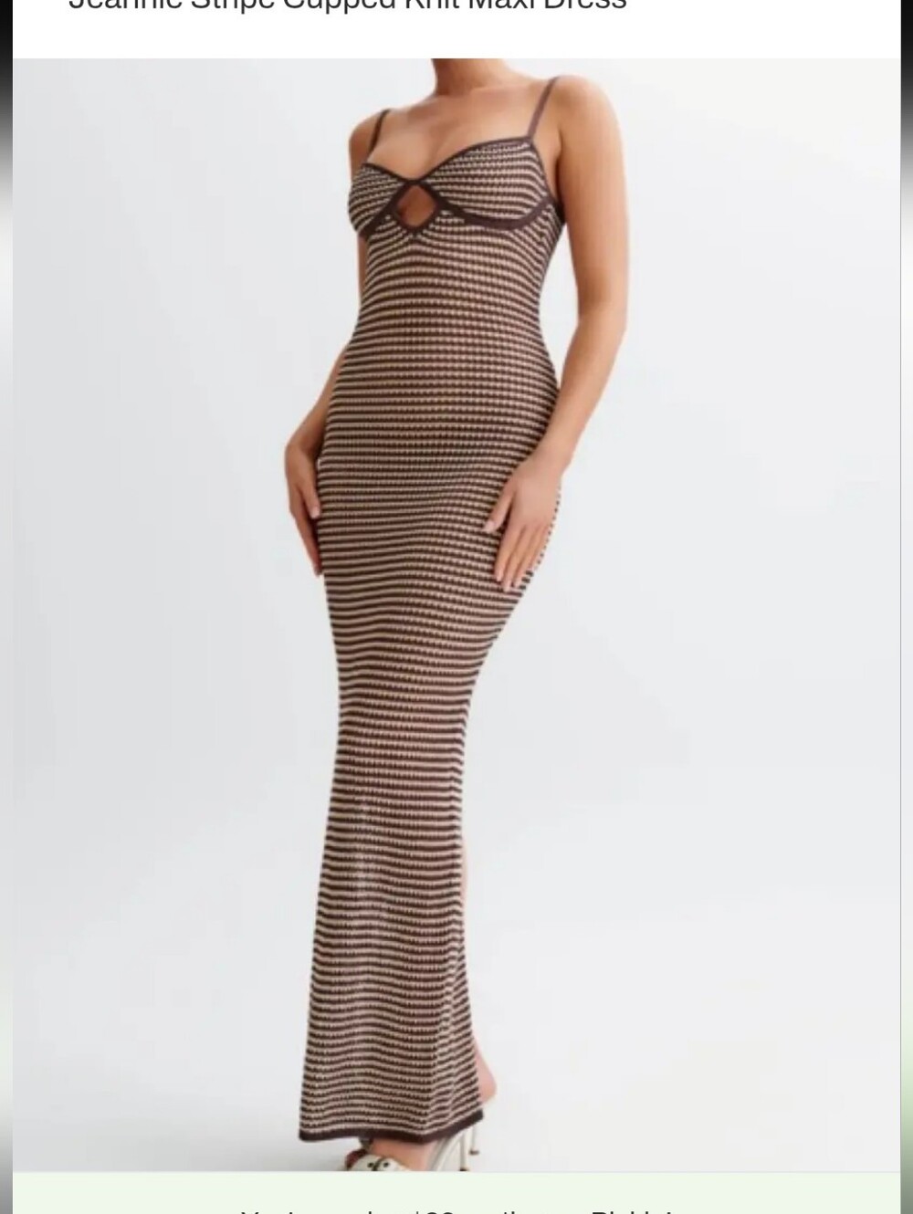 Meshki Jeannie Stripe Cupped Knit Maxi Dress in Brown/Black